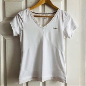 Reebok Sport Slim Fit White Short Sleeve Top Fitness Athletic sz S